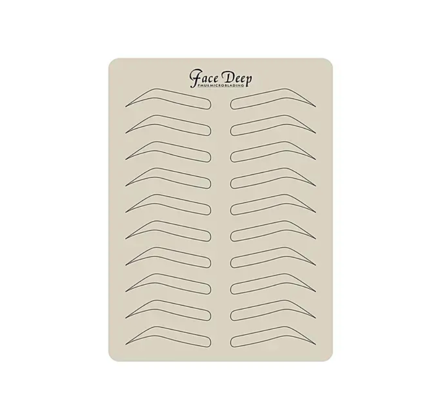 Trainingsmatte Face Deep mit Augenbrauen-Skizze, grau, 15 × 20 cm