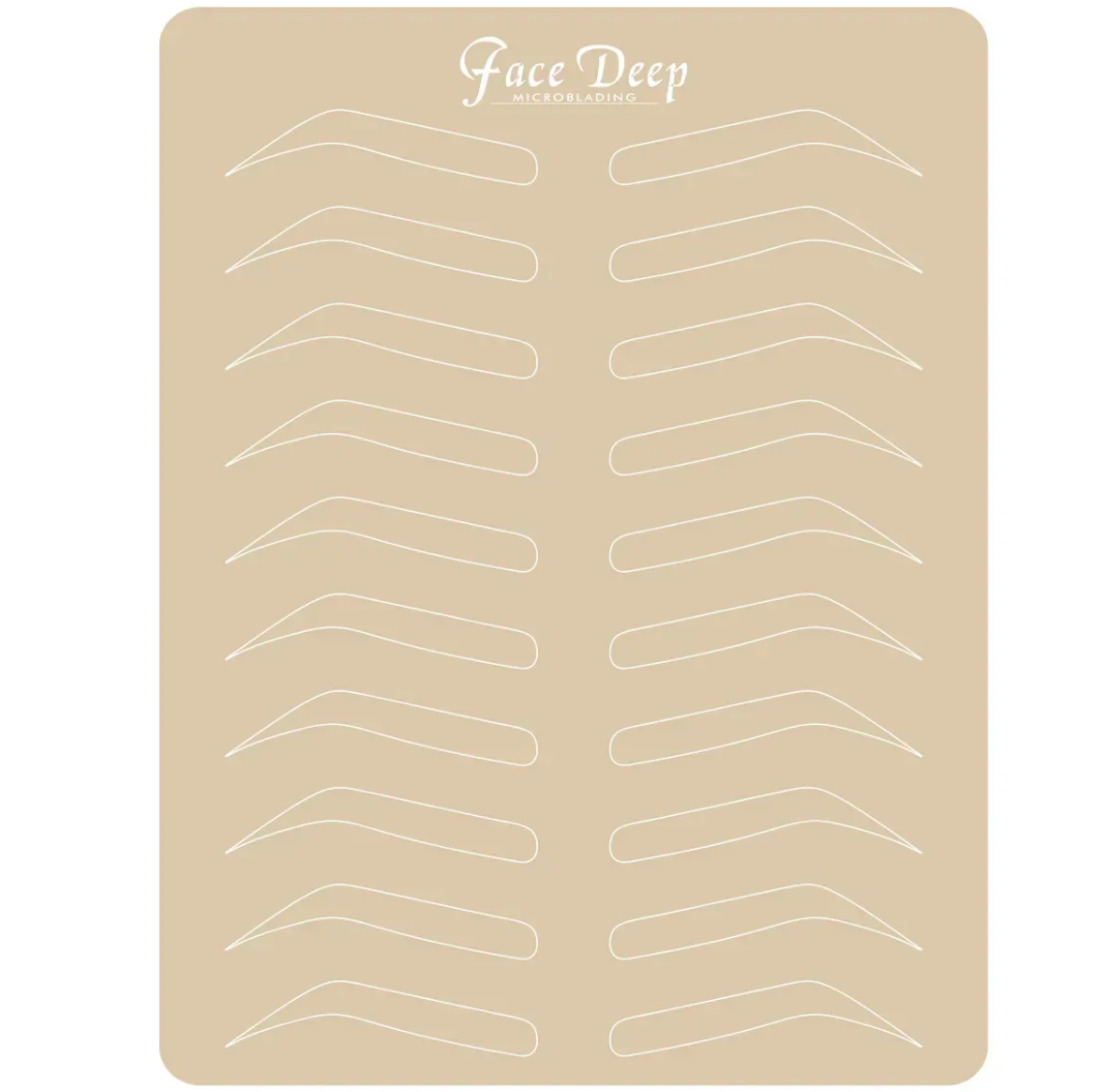 Trainingsmatte Face Deep mit Augenbrauen-Skizze, weiß, 15 × 20 cm