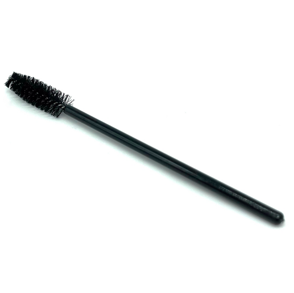 Wimpernbürstchen mit Nylonstiel, schwarzer Griff, schwarze Borsten (50 Stk./Packung)