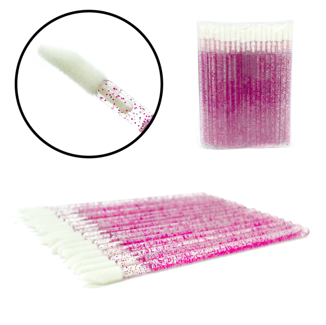 Glitzer-Makrobrushes im Beutel (50 Stk./Packung), violett