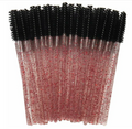 Wimpernbürstchen mit Glitzergriff, schwarze Borsten (50 Stk./Packung)